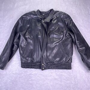 VTG‎ Urban Cowboy Womens L  Black Soft Leather Jacket Zip-out Sherpa Liner Biker